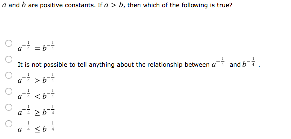 Solved A And B Are Positive Constants. If A > B, Then Which | Chegg.com