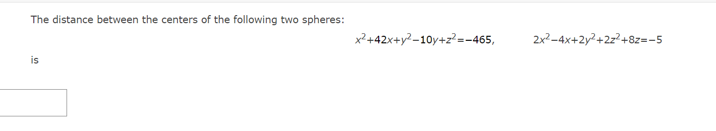Solved The distance between the centers of the following | Chegg.com