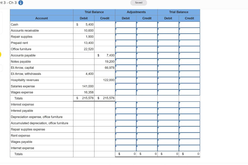Solved Arrow Hospitality prepares adjustments monthly and
