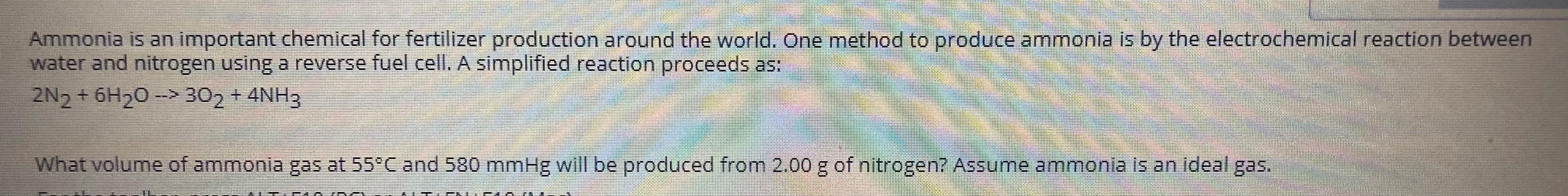 Solved Ammonia Is An Important Chemical For Fertilizer Chegg Com   Php0bl81z