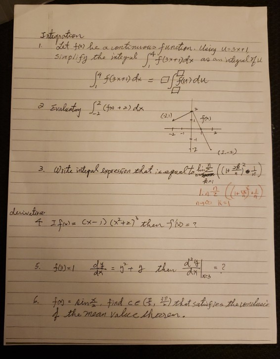 Solved Integration 1 Let To Be A Continuous Function Lo Chegg Com