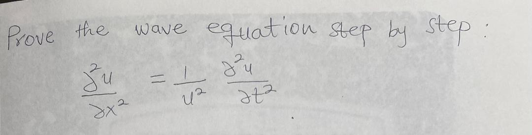Solved Prove the wave equation step by | Chegg.com