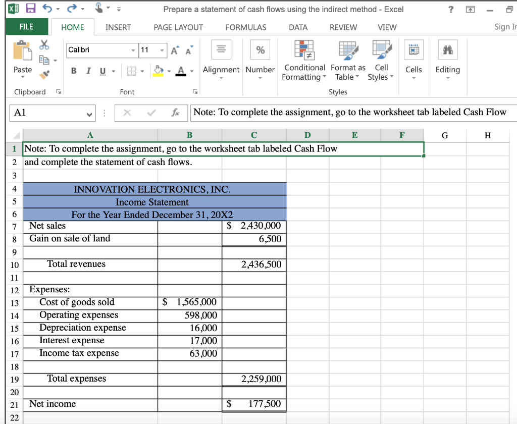 Solved Use the statement and balance sheet to prepare
