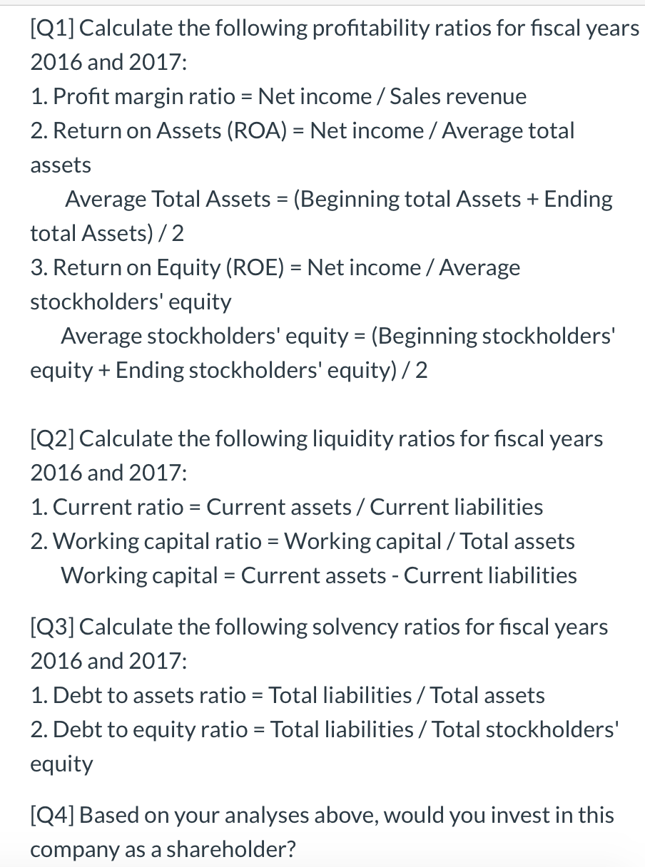 Solved [Q1] Calculate the following profitability ratios for | Chegg.com