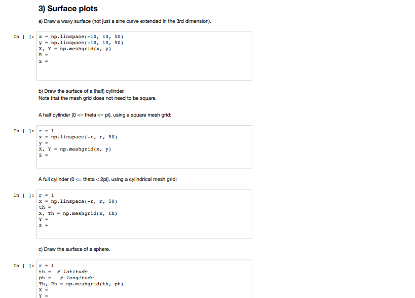 Solved Exercise 1) Plotting curves a) Draw a spiral. In []: | Chegg.com