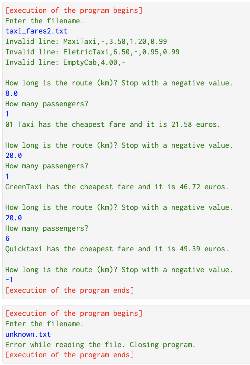 Solved Taxi fare comparison #python Description of the | Chegg.com