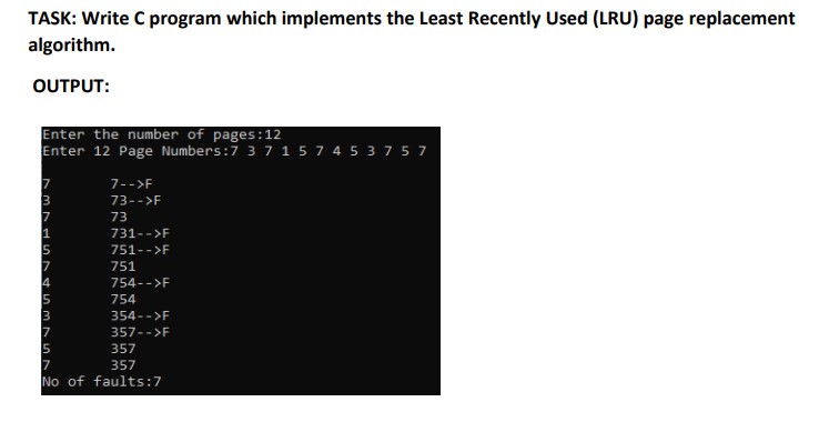 Solved TASK: Write C program which implements the Least | Chegg.com