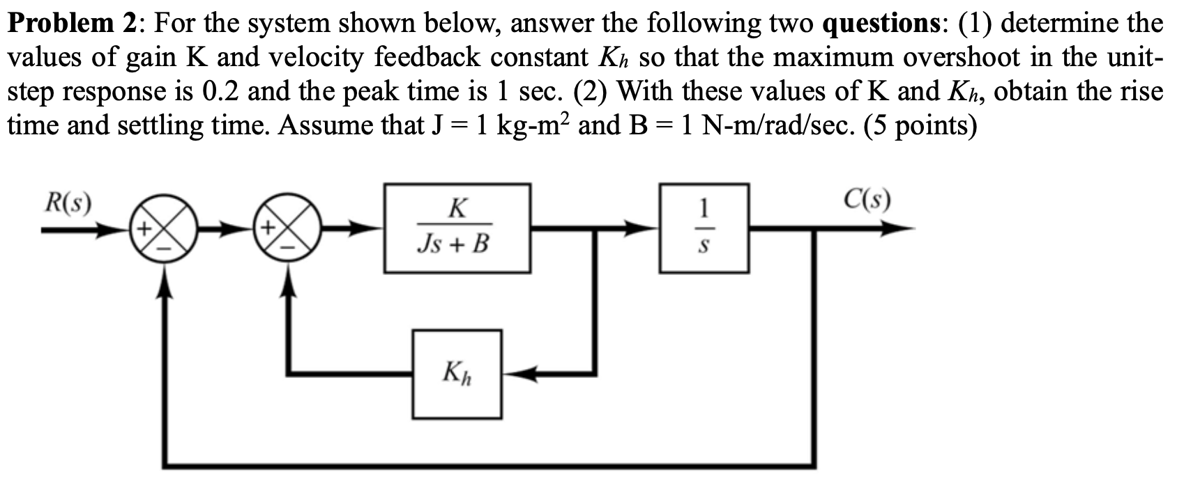 Solved For The System Shown Below, Answer The Following Two | Chegg.com