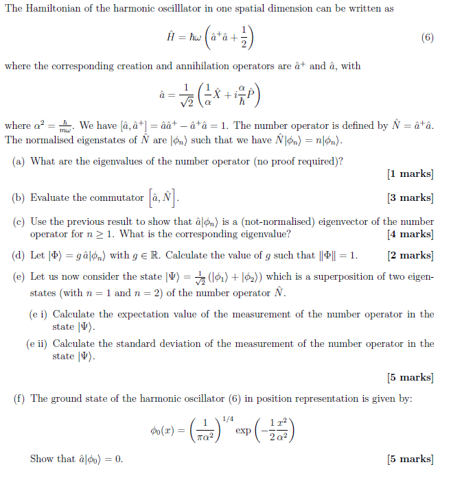 Solved Epw The Hamiltonian Of The Harmonic Oscilllator In Chegg Com