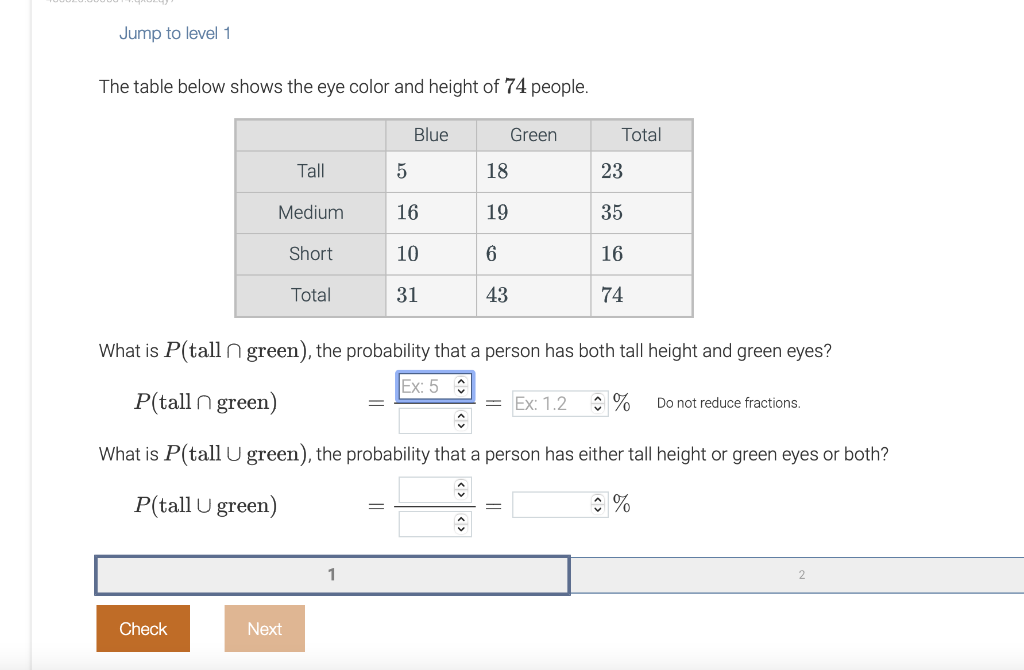 Solved The Table Below Shows The Eye Color And Height O 1026