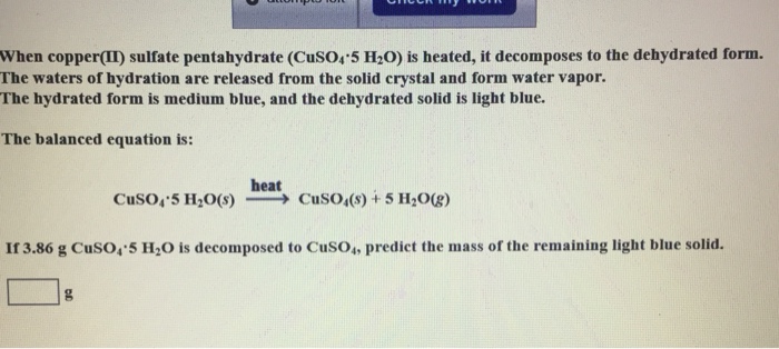 solved-when-copper-i-sulfate-pentahydrate-cuso4-5-h2o-is-chegg