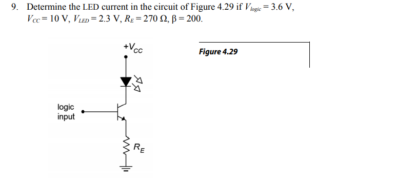 Solved 7. Determine the LED current in the circuit of Figure | Chegg.com