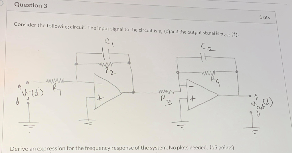 Solved Question 3 1 pts Consider the following circuit. The | Chegg.com