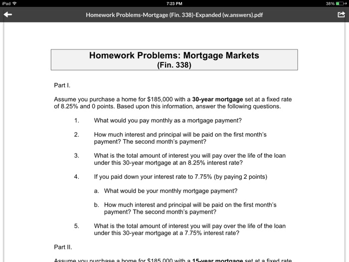 mortgage educators homework answers