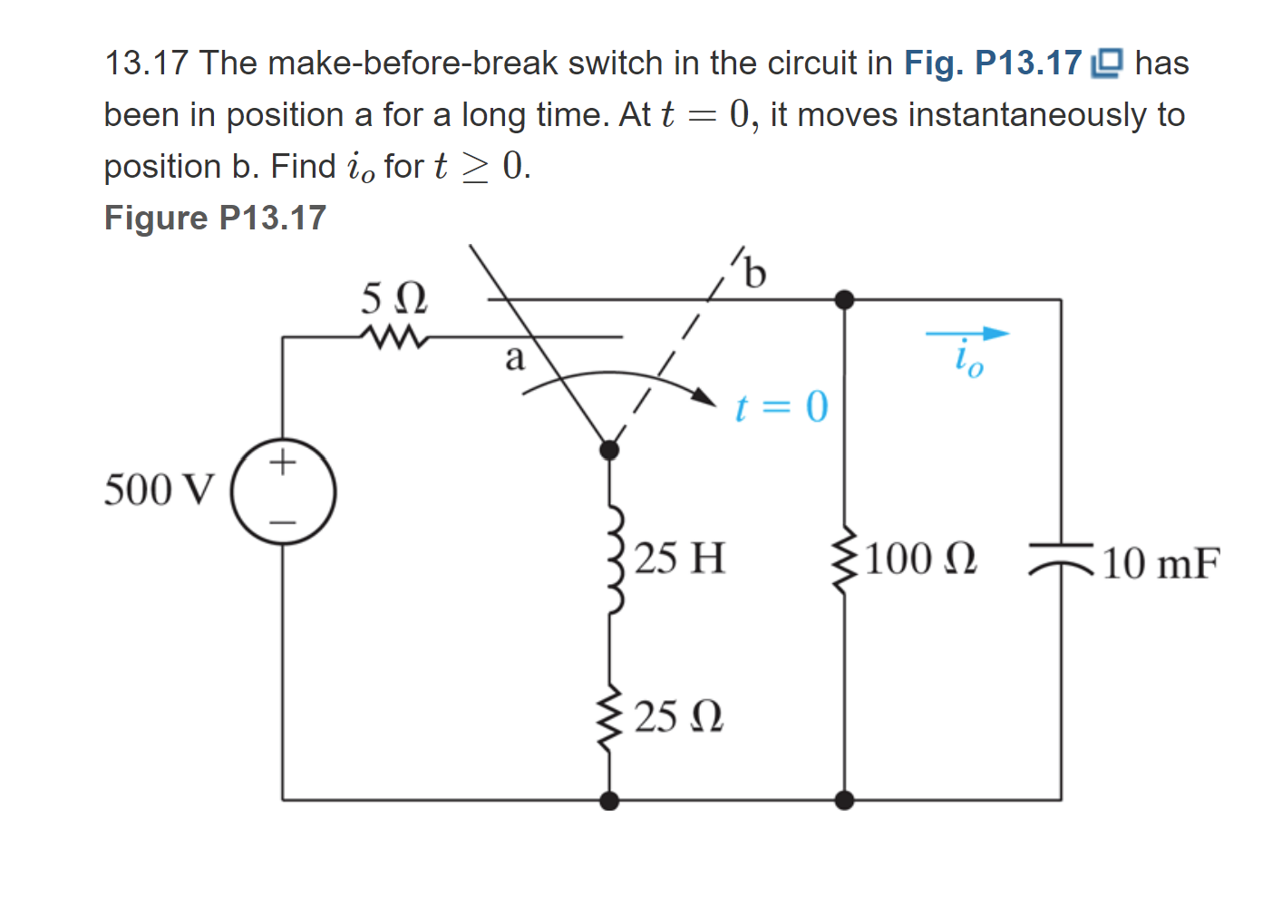 Solved 13.17 The Make-before-break Switch In The Circuit In | Chegg.com