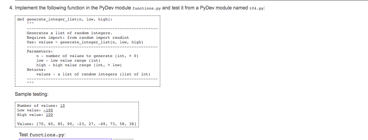 Solved 4 Implement The Following Function In The Pydev M Chegg Com