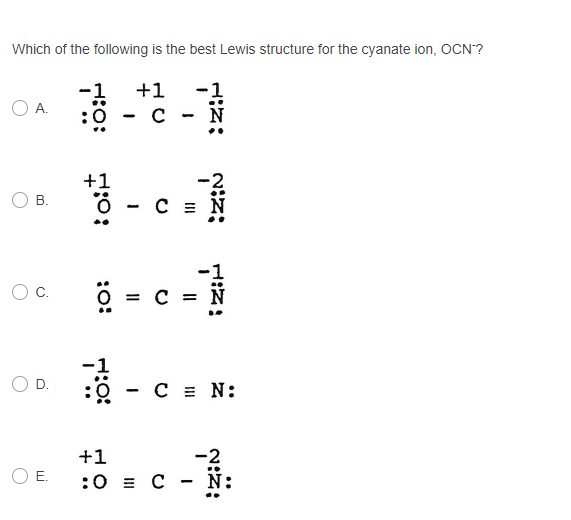 Solved Which Of The Following Has Only One Lone Non Bond Chegg Com
