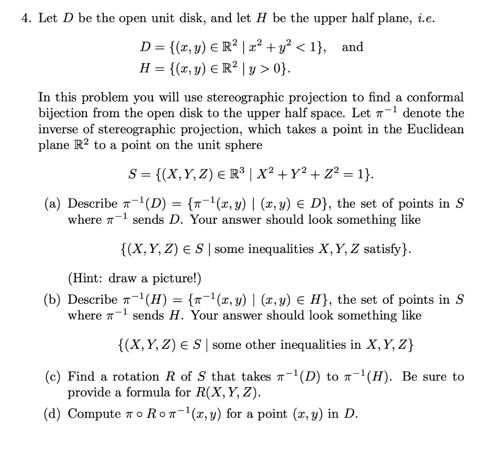 denote the inverse of stereographic projection, which | Chegg.com