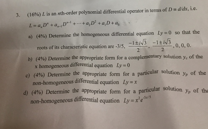 Solved ddr, i.e. 3. (16%) L is an nth-order polynomial | Chegg.com