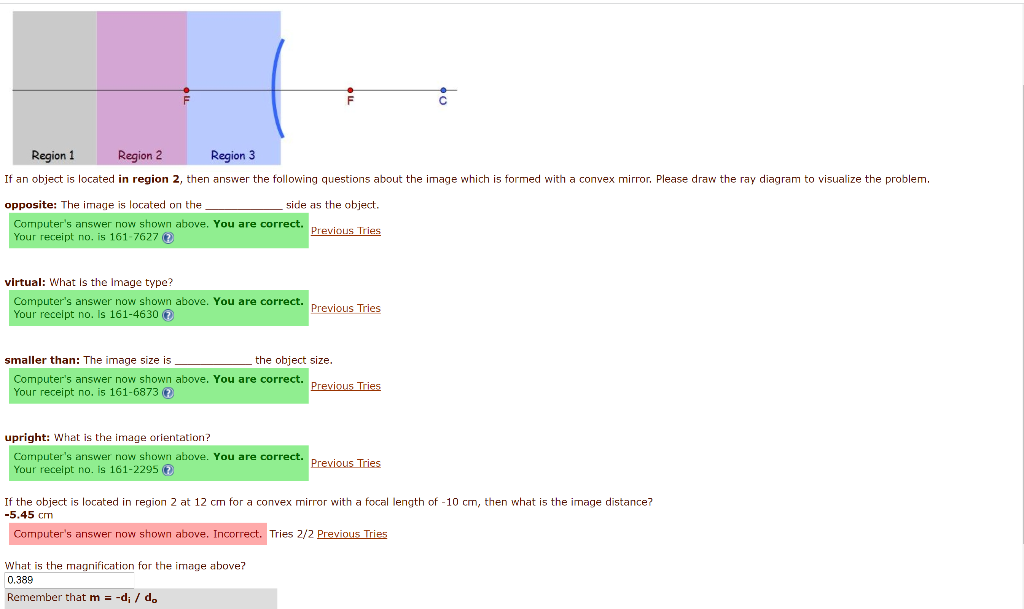 Solved Region 1 Region 2 Region 3 If an object is located in | Chegg.com