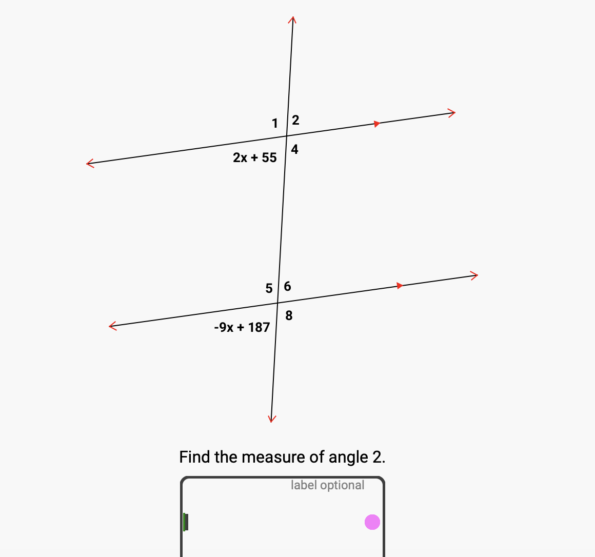 Solved Find The Measure Of Angle 2 . | Chegg.com