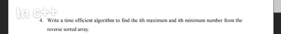 Solved In ch 4. Write a time efficient algorithm to find the | Chegg.com