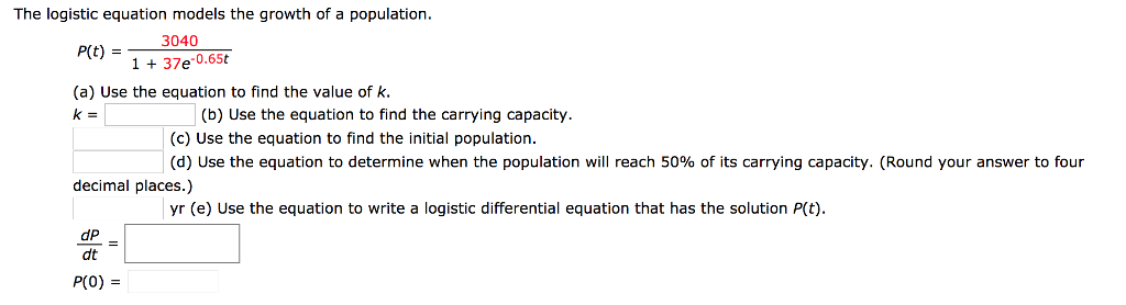 Solved The Logistic Equation Models The Growth Of A | Chegg.com