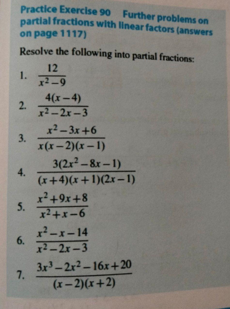 Solved Practice Exercise 90 Further problems on partial | Chegg.com