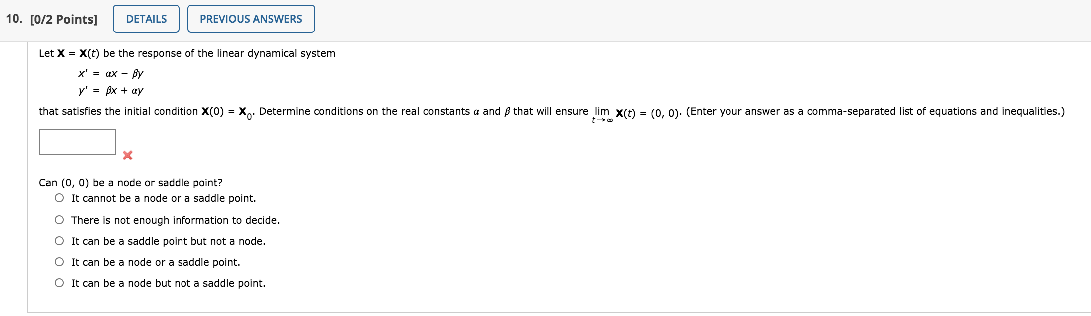 Solved 10. [0/2 Points] DETAILS PREVIOUS ANSWERS Let X = | Chegg.com