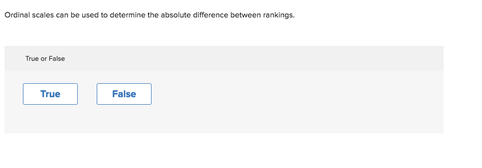 Solved Ordinal scales can be used to determine the absolute | Chegg.com