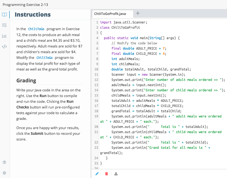 Solved In the ChiliToGo program in Exercise 12, the costs to | Chegg.com