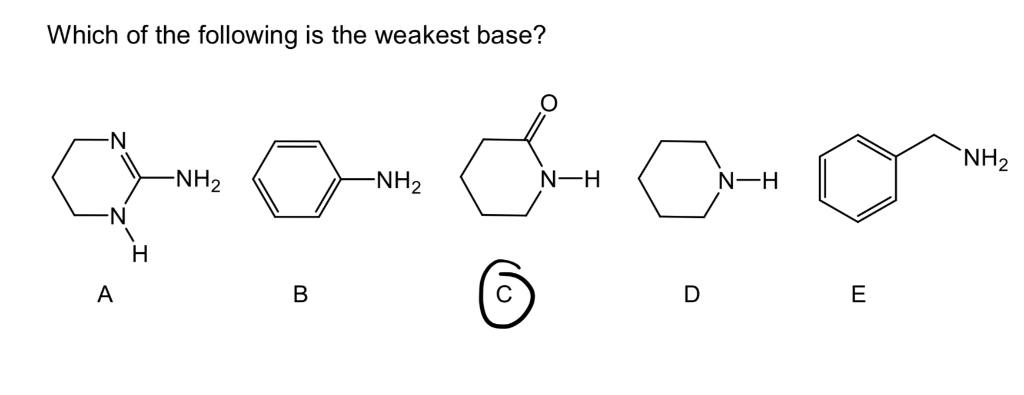 Solved Which Of The Following Is The Weakest Base? Nh2 N N-H | Chegg.com Solved Which Of The Following Is The Weakest Base? Nh2 N N-H | Chegg.com