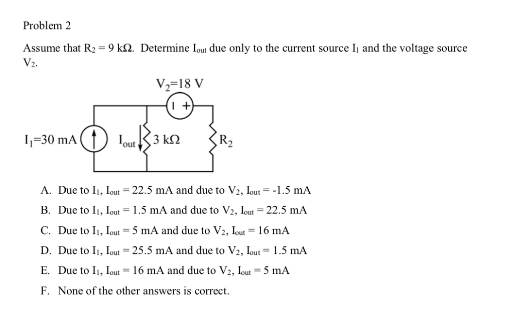 Solved Problem 2 Assume that R2 = 9 k12. Determine Iout due | Chegg.com