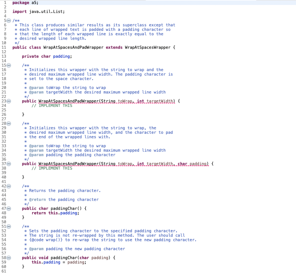 Solved WrapAtWidthWrapper The WrapAtWidthWrapper class wraps