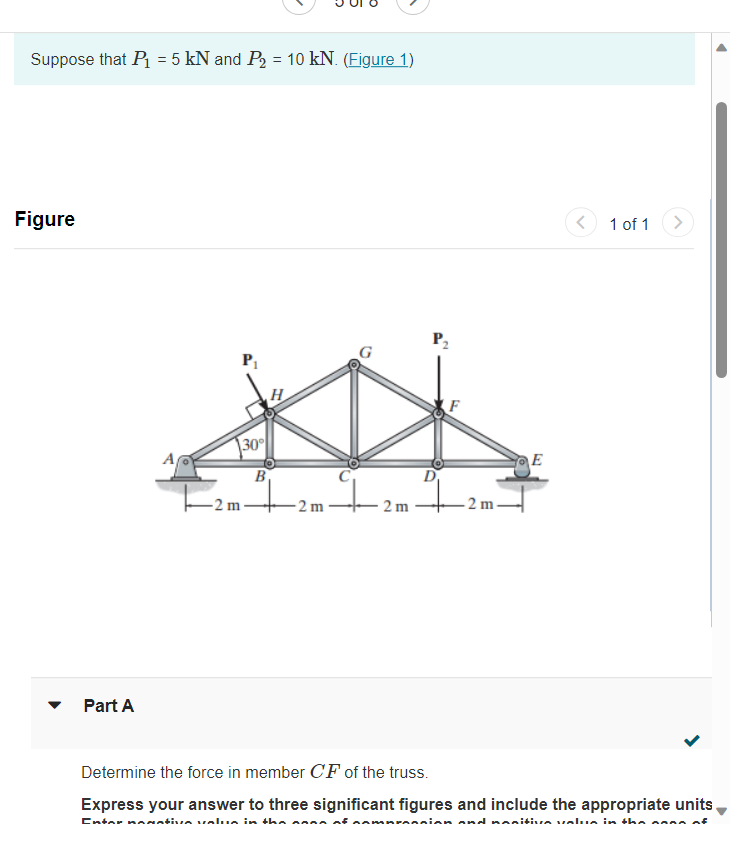 Solved Suppose that P1=5kN and P2=10kN. (Figure 1) Figure 1 | Chegg.com