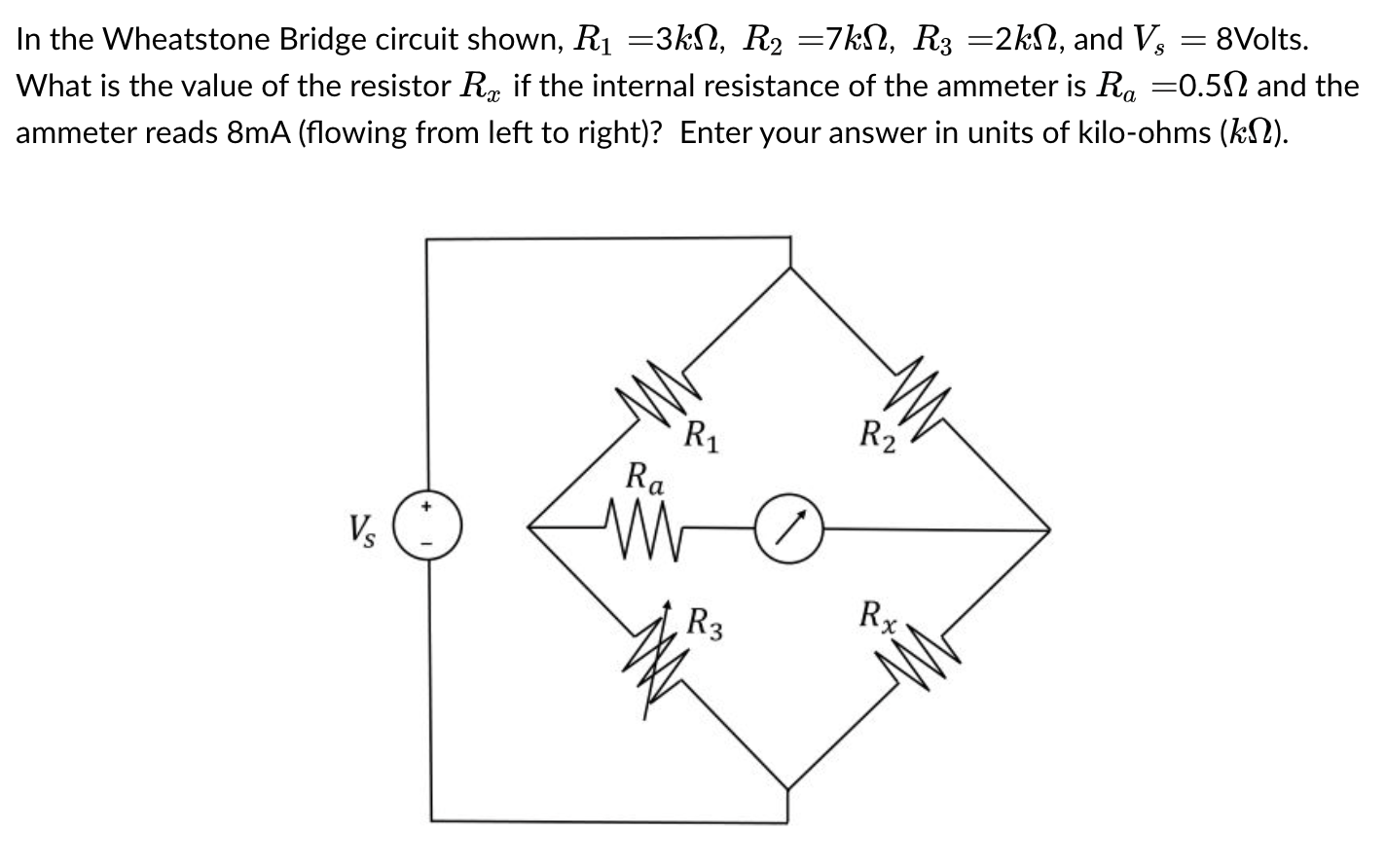 [Solved] In the Wheatstone Bridge circuit shown, ( R_{1}
