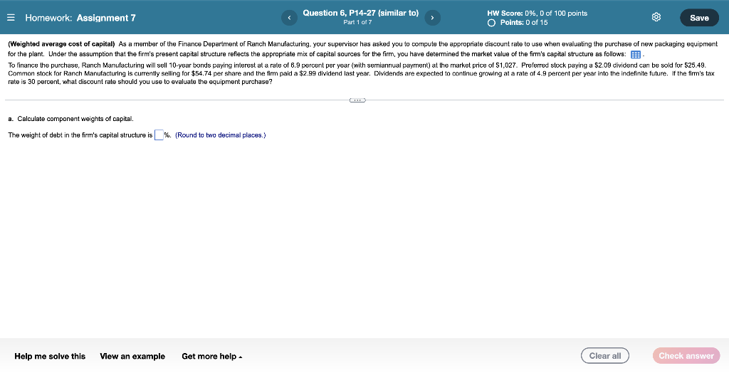 Homework: Assignment 7 Question 6, P14-27 (similar | Chegg.com