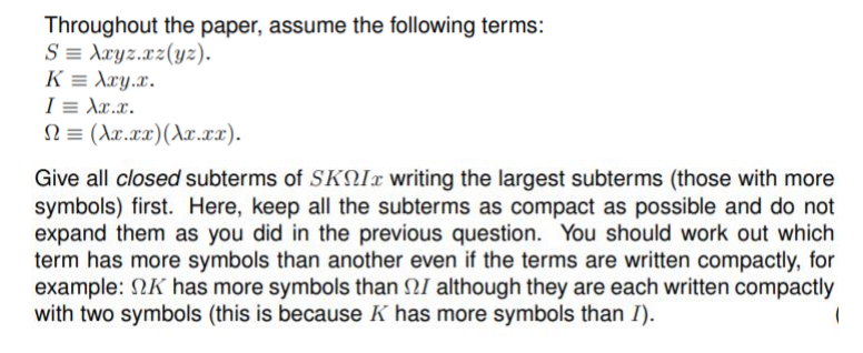 Solved Throughout the paper, assume the following terms: S = | Chegg.com