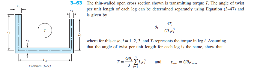 The thin-walled open cross section shown is | Chegg.com
