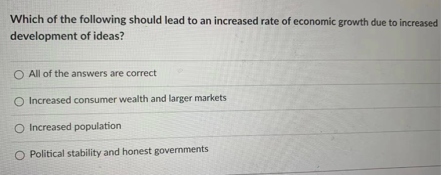 Solved Which of the following should lead to an increased | Chegg.com