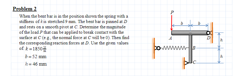 Solved When the bent bar is in the position shown the spring | Chegg.com