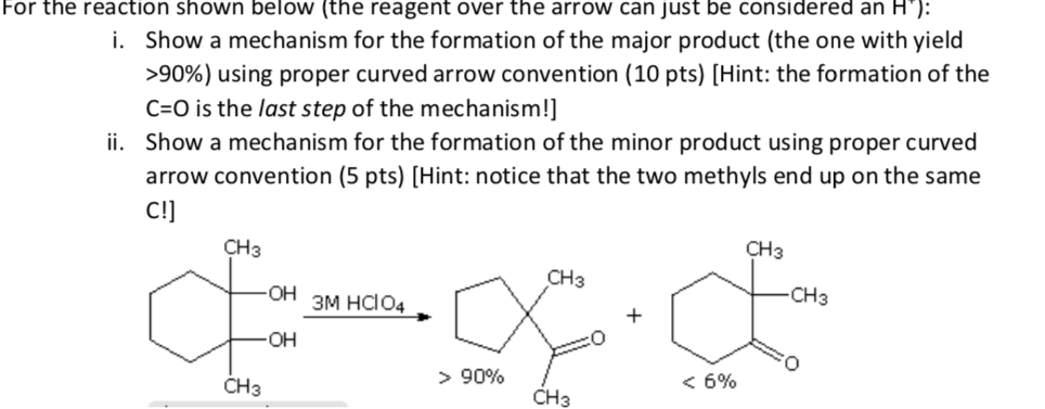 Solved r the reaction shown below (the reagent over the | Chegg.com