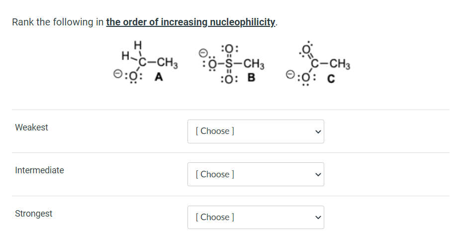 Solved Rank the following in the order of increasing | Chegg.com