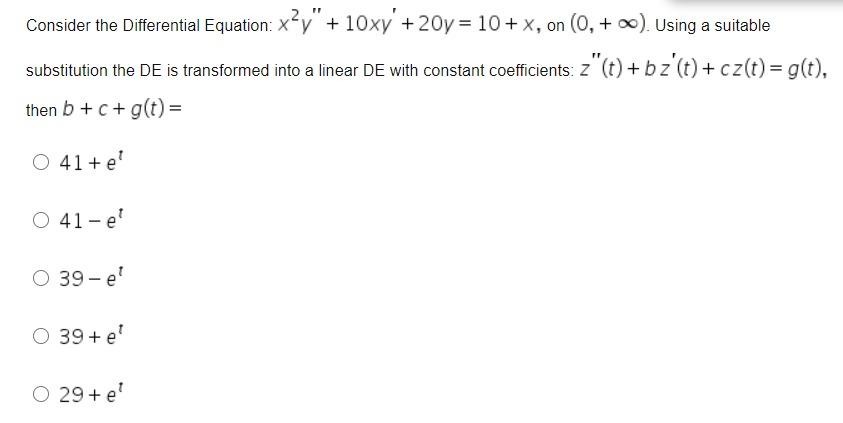 Solved Consider The Differential Equation Xạy 10xy Chegg Com