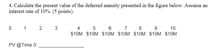 Solved 4. ﻿Calculate the present value of the deferred | Chegg.com