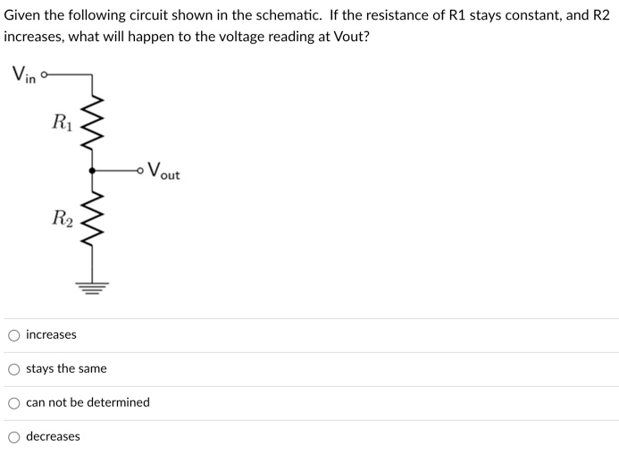 Solved Given the following circuit shown in the schematic. | Chegg.com