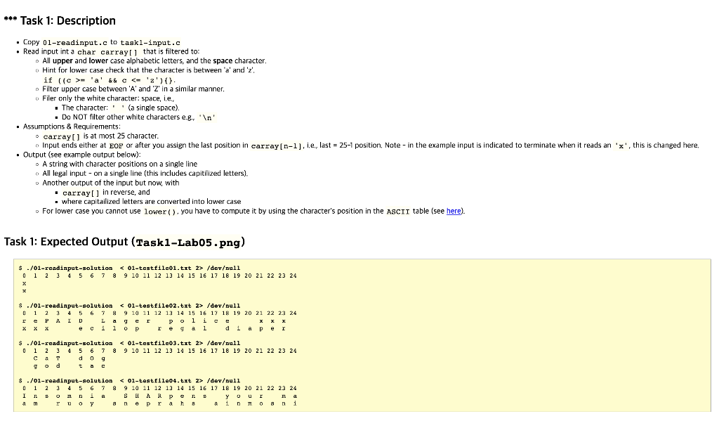 Solved Here Is 01 Readinput C Code You May Use Getchar Chegg