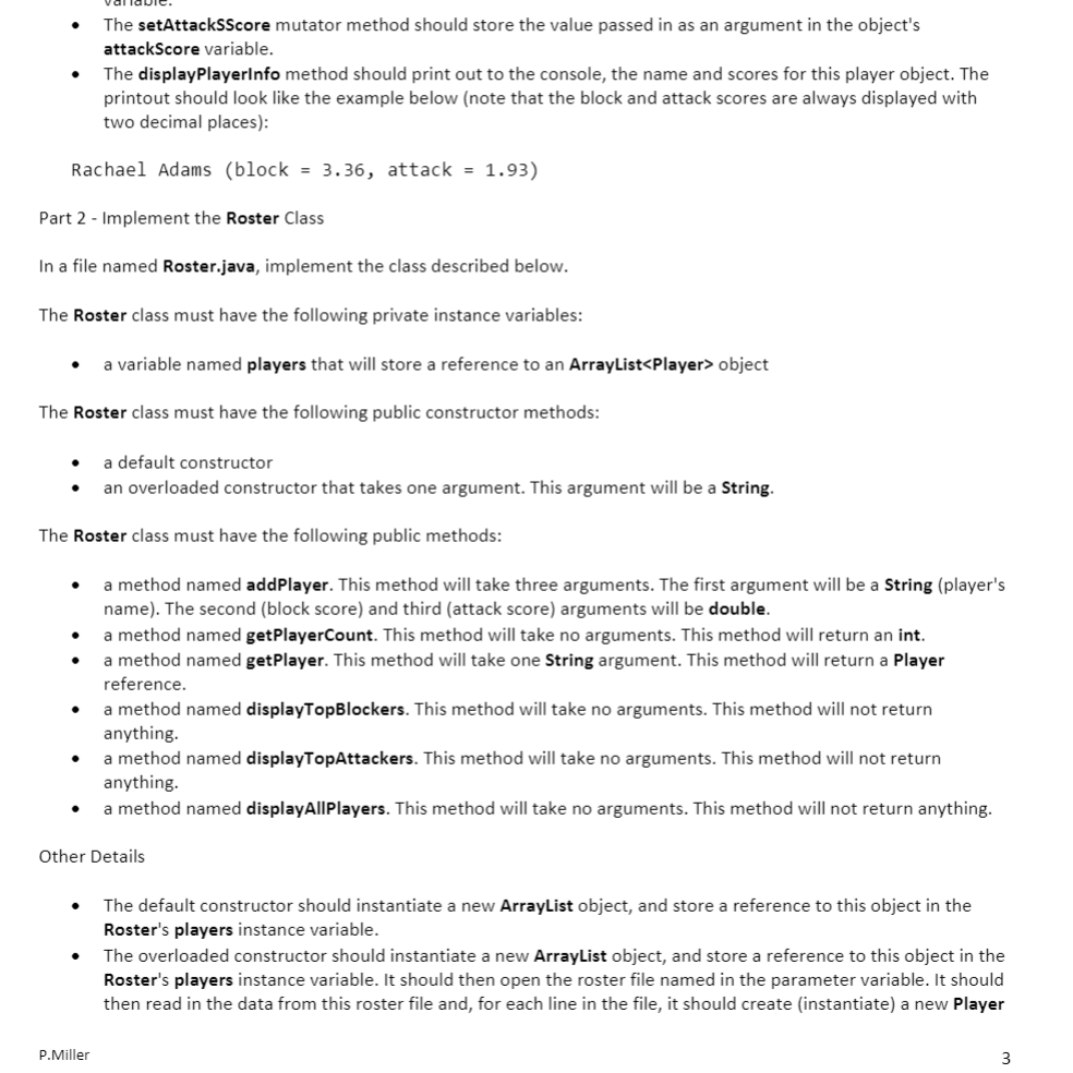 Solved Assignment 08 - Volleyball You must work in alone on | Chegg.com