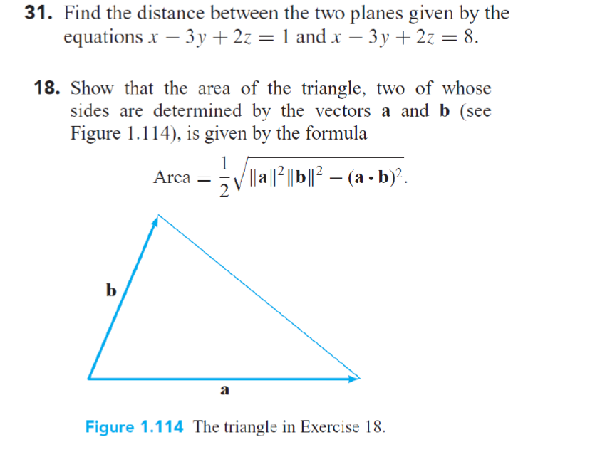 Solved 31. Find the distance between the two planes given by