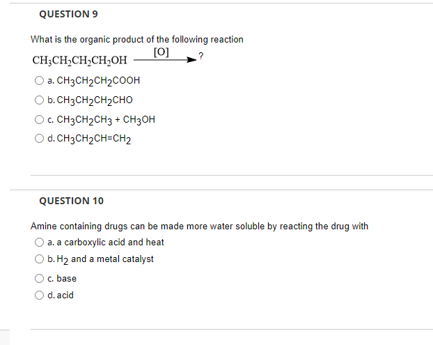 Solved QUESTIONS What Is The Organic Product Of The Chegg